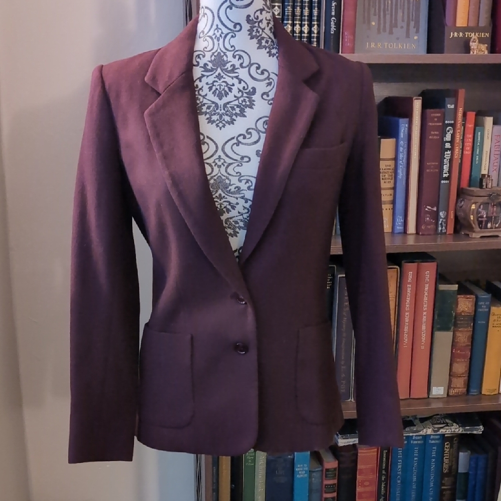 Vintage Union Made Wool Blazer XS Dark Plum